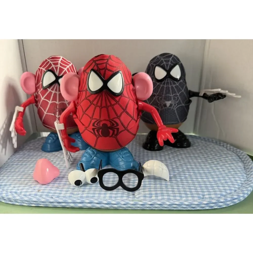 RARE Mr Potato Head spider man 1985 playskool Spider Spud Venom - Lot Of 3
